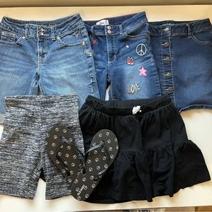 Girls Spring Summer Shorts Skirts Lot Old Navy Justice Cat Jack Jordache L 10/12